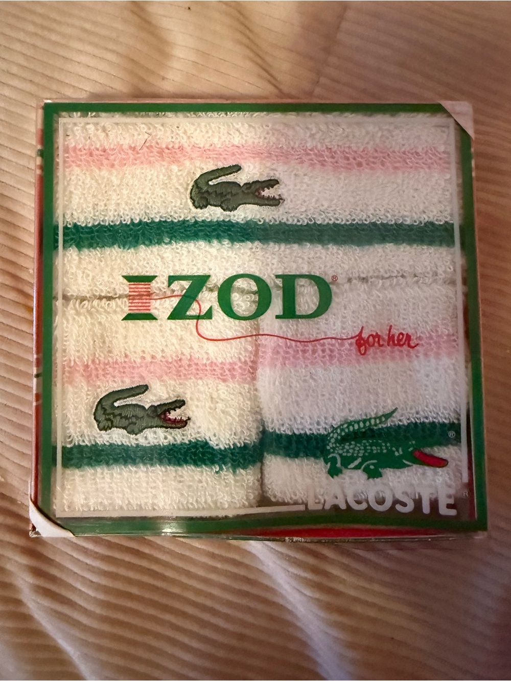 Vintage 80s IZOD Lacoste Tennis Headband Wristbands Deadstock Boxed